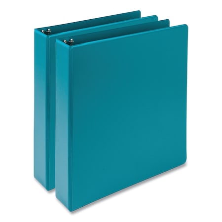 Earth's Choice Plant-Based Economy Round Ring View Binders, 3 Ring, 1.5in, 11x8.5, Teal, 2PK